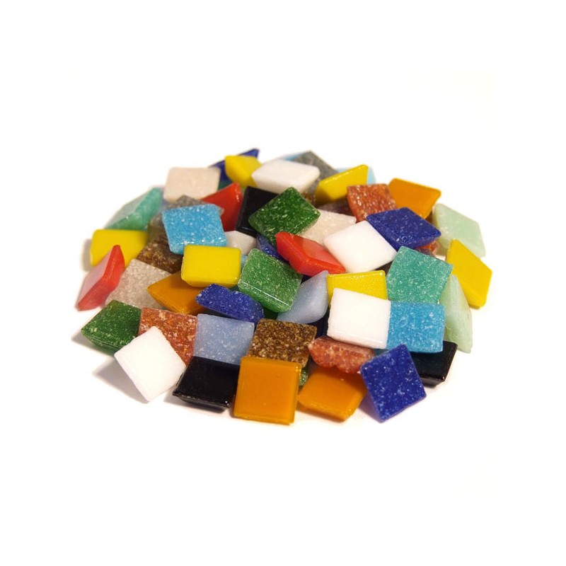 TESELAS VIDRIO TEÑIDO 20x20mm COLORES SURTIDOS